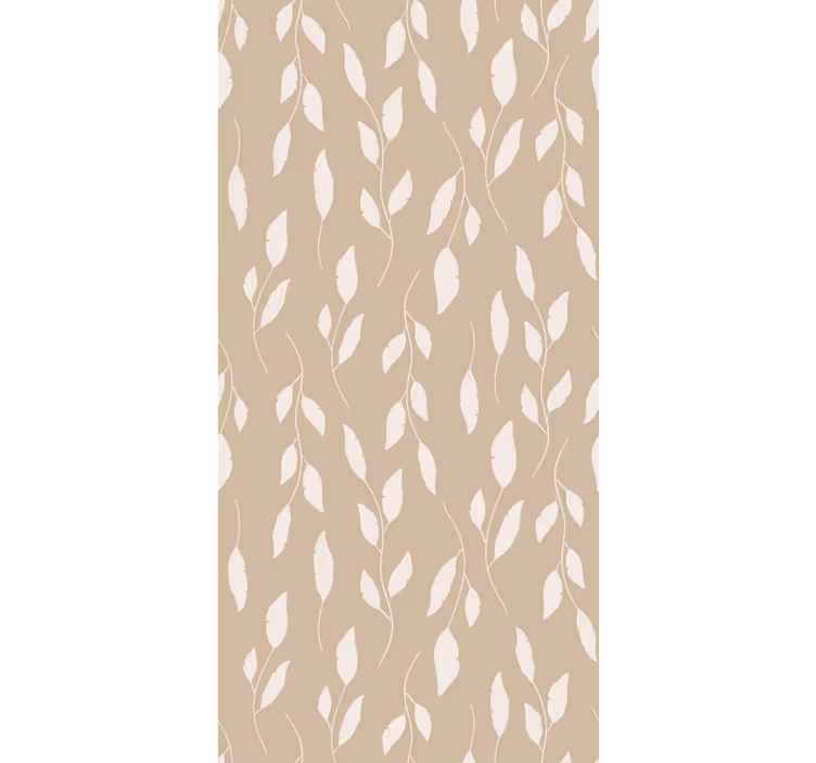Delikat beige lövmönster Rullgardin blommor och växter - Tenstickers