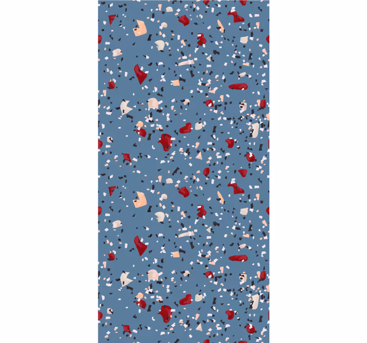 Blå geometrisk terrazzo Mönstrade rullgardiner - Tenstickers