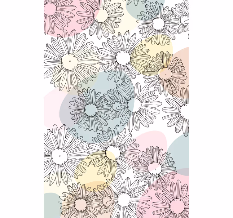 Kawaii stil former och blommor modern rullgardin - Tenstickers