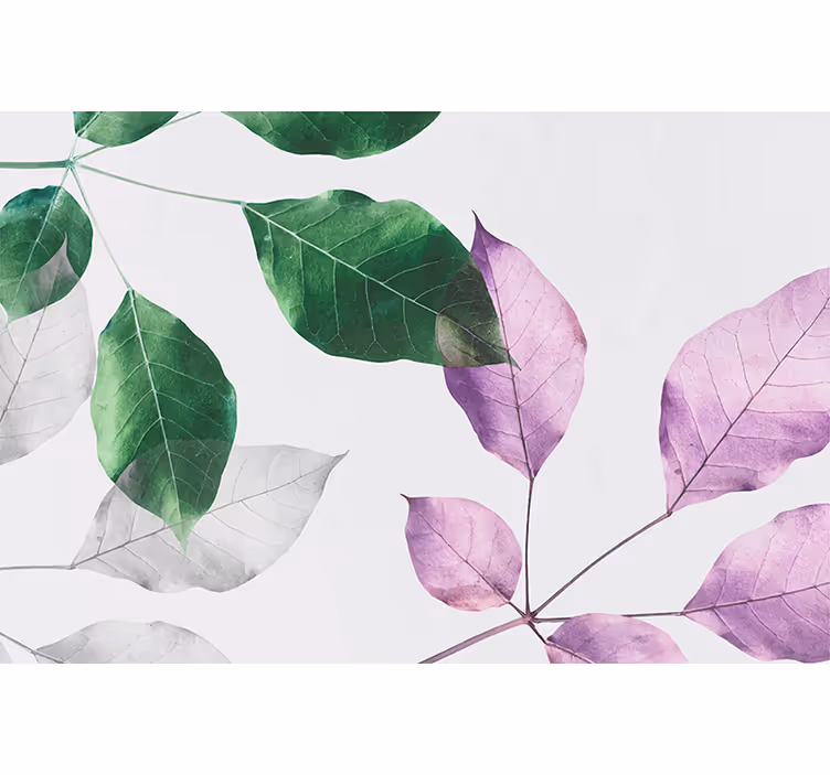 Levande lövmönster Rullgardin fler blommor och växter - Tenstickers