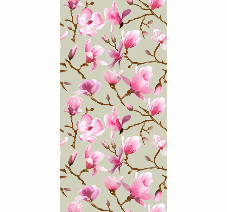 Vacker lila magnolia trädtopp blomgardin - Tenstickers