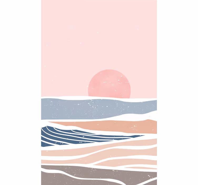 Fridfulla solnedgångsvågor Rullgardin mer vintage - Tenstickers