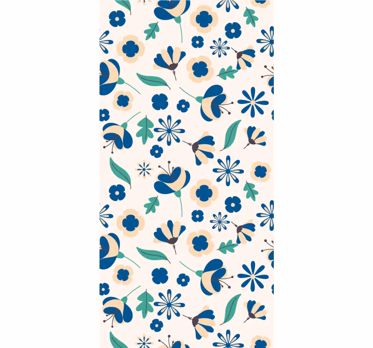 Botaniska blommönster Rullgardin blommor och växter - Tenstickers