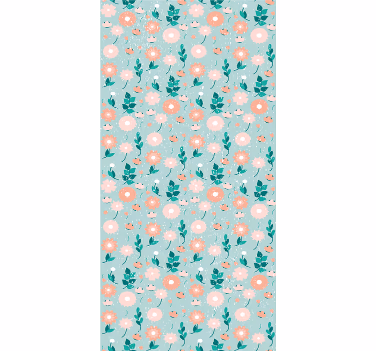 Persikofärgade blommor Rullgardin tonåringar - Tenstickers