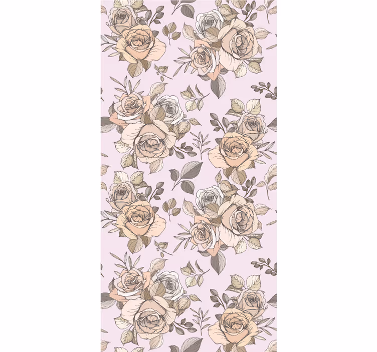 Graciöst rosmotiv Rullgardin blommig - Tenstickers