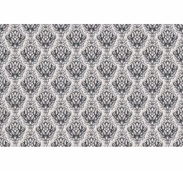 Elegant grått barockmotiv Rullgardin klassisk - Tenstickers