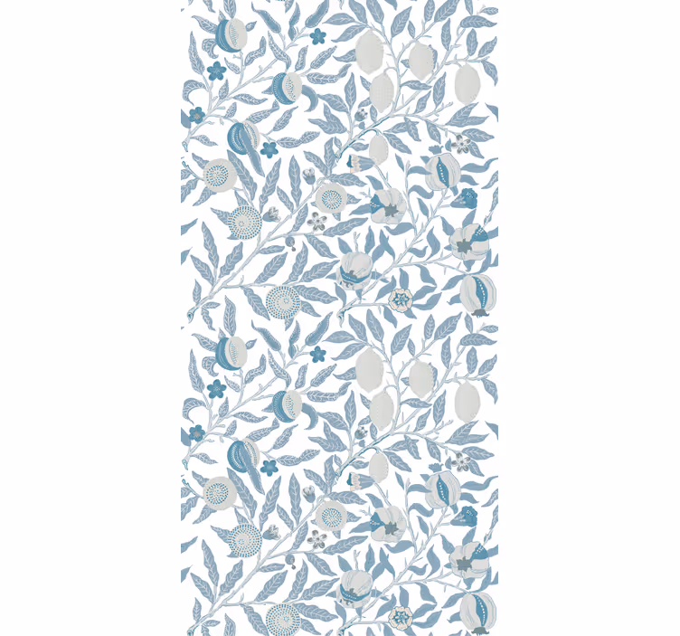 Blommönster med frukt Rullgardin blommor och växter - Tenstickers