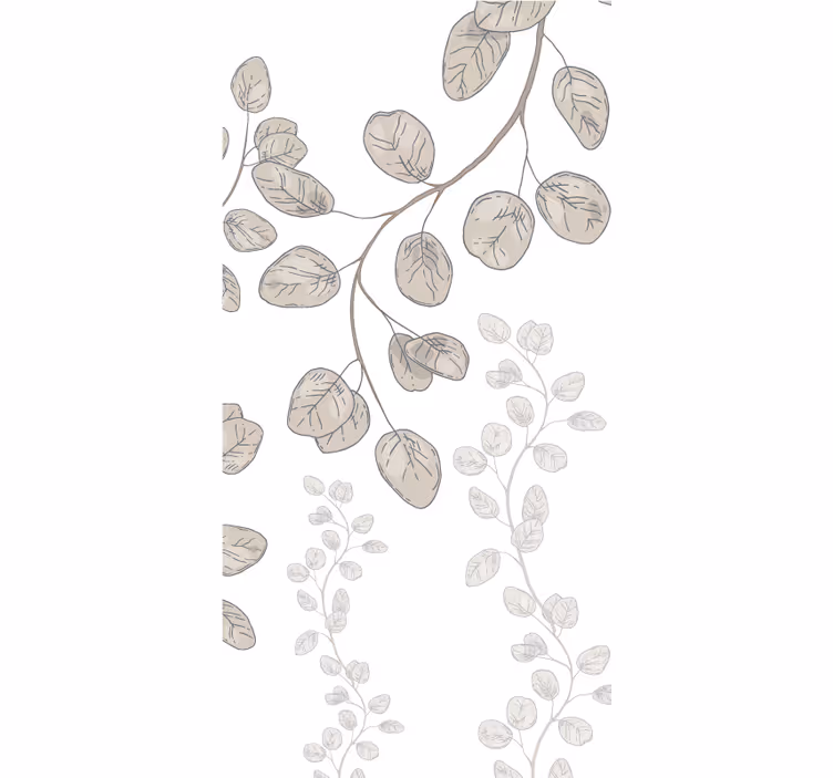 Tunna bladmönster Rullgardin blommor och växter - Tenstickers