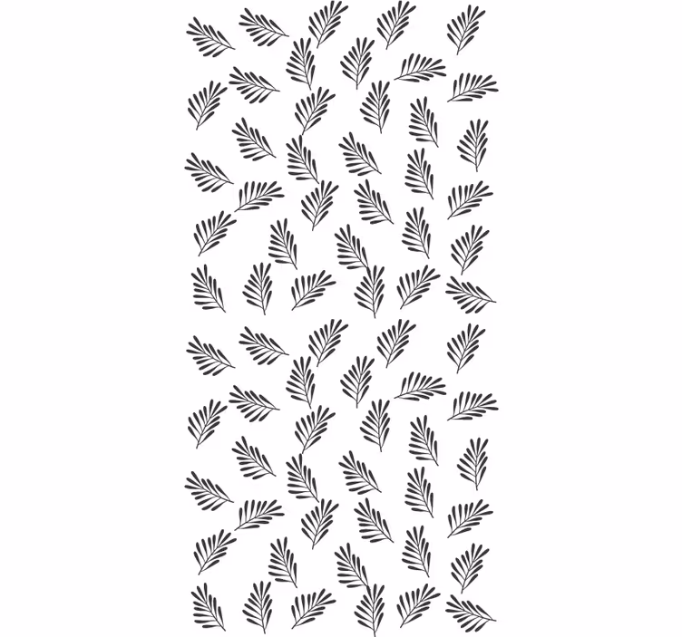 Rullgardin blommor och växter lövigt svartvitt motiv - Tenstickers