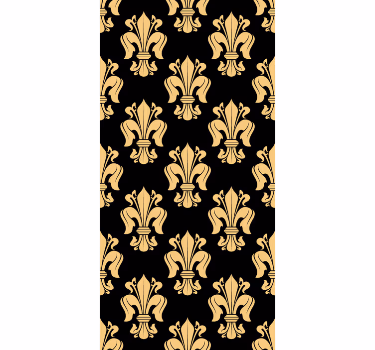 Gyllene fleur-de-lis mönster Rullgardin elegant - Tenstickers
