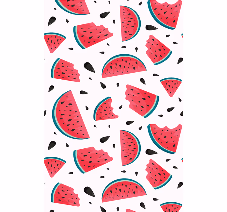 Vattenmelon skiva mönster Rullgardin frukt och grönsaker - Tenstickers