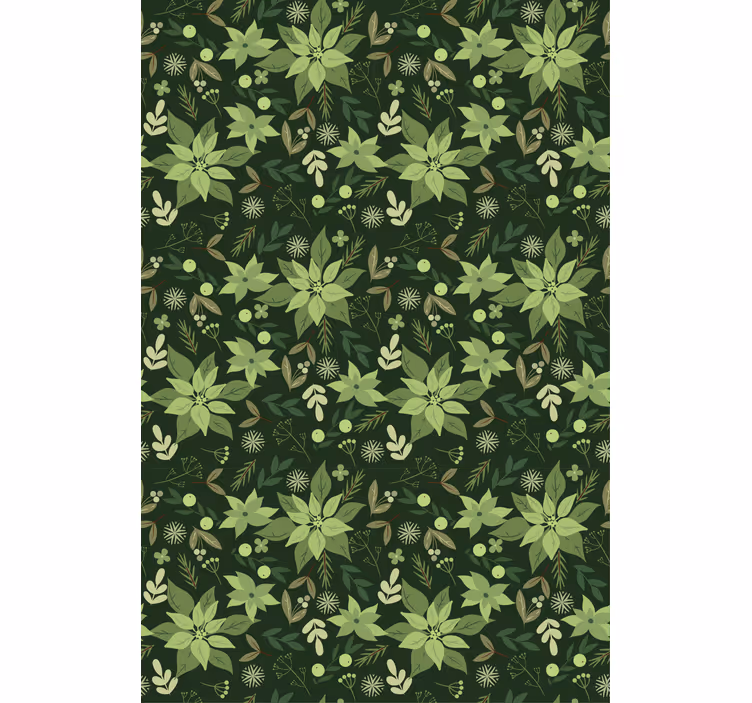 Frodig grön flora Rullgardin blommor och växter - Tenstickers