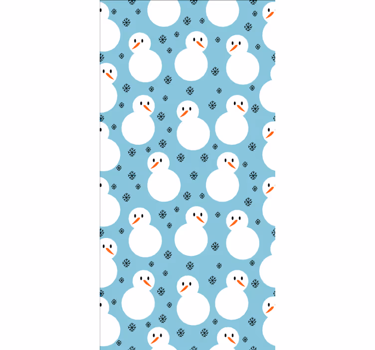 Snögubbe blått mönster Originella rullgardiner - Tenstickers