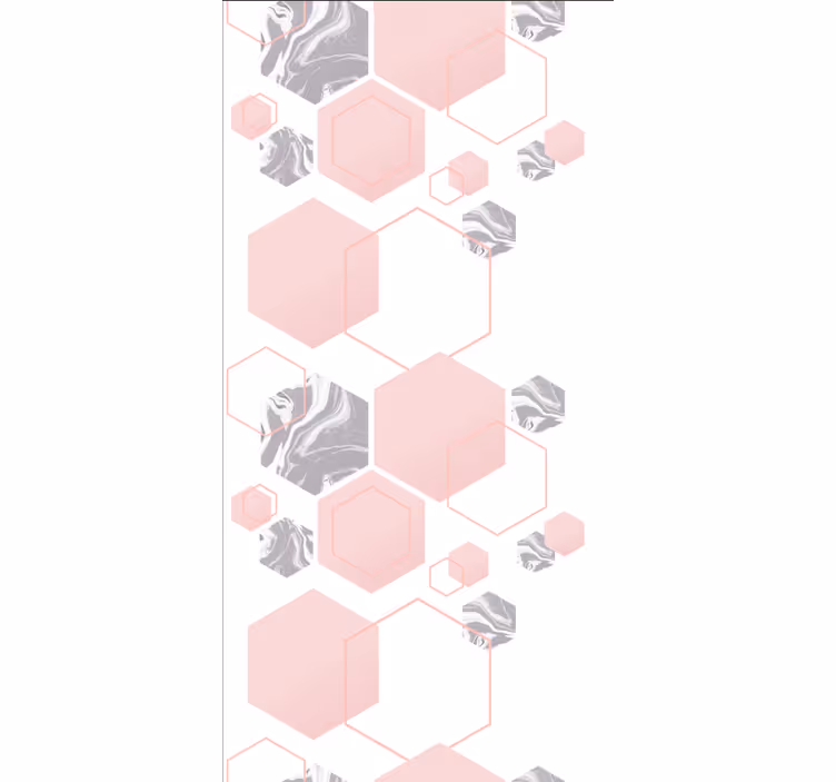 Rosa hexagonmotiv Rullgardin modern - Tenstickers