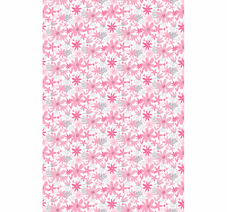 Rosa blommor mönster Rullgardin kök - Tenstickers