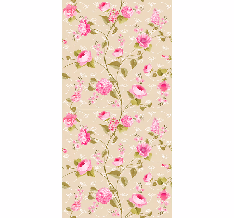 Vintage blomma tryck blomma rullgardin - Tenstickers