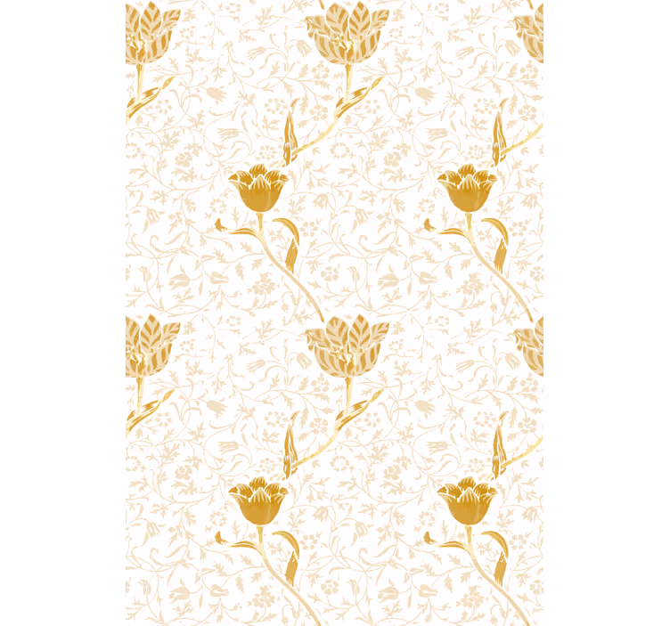 Gyllene elegant mönster Rullgardin blommig - Tenstickers