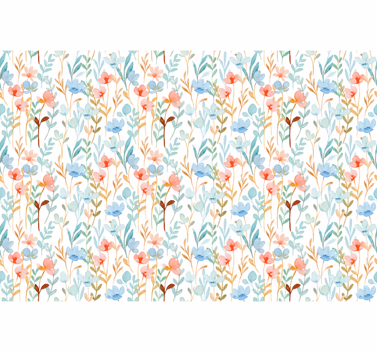 Delikat botaniskt tema Rullgardin blommor och växter - Tenstickers