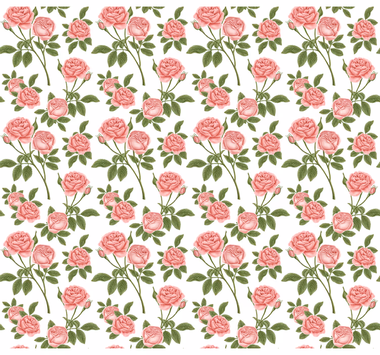 Vackra rosor mönster Rullgardin blommor och växter - Tenstickers