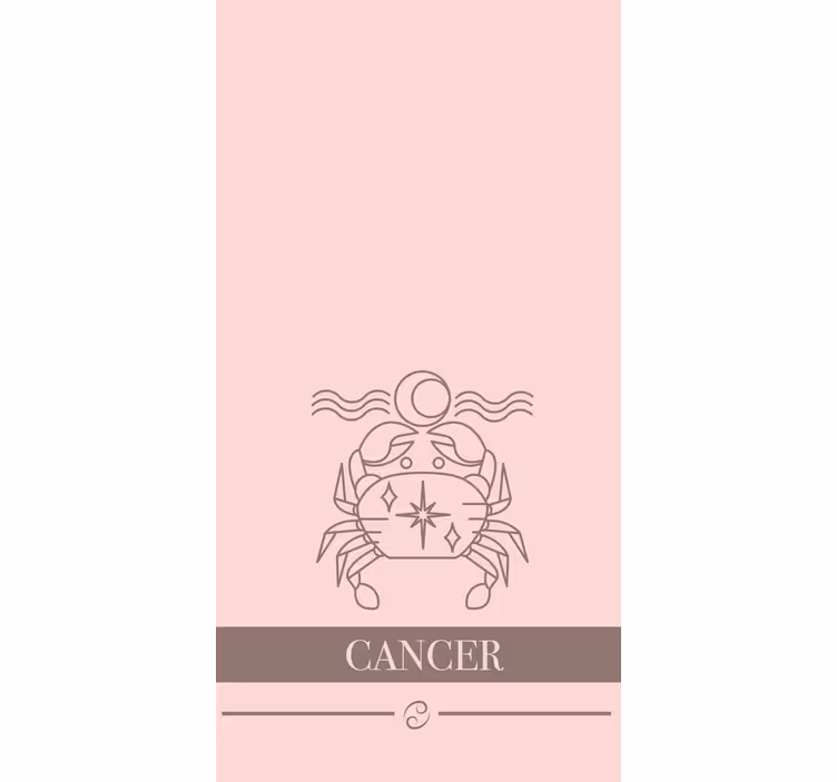 Cancer zodiaken emblem Rullgardin med text - Tenstickers