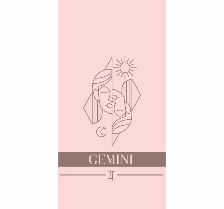 Gemini zodiac design Rullgardin med text - Tenstickers