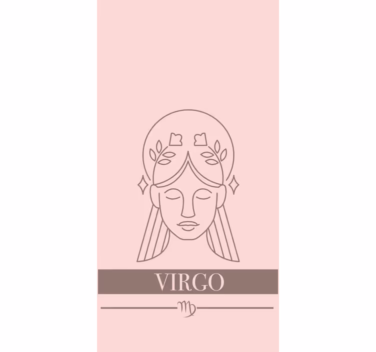 Virgo karaktär design Rullgardin med text - Tenstickers