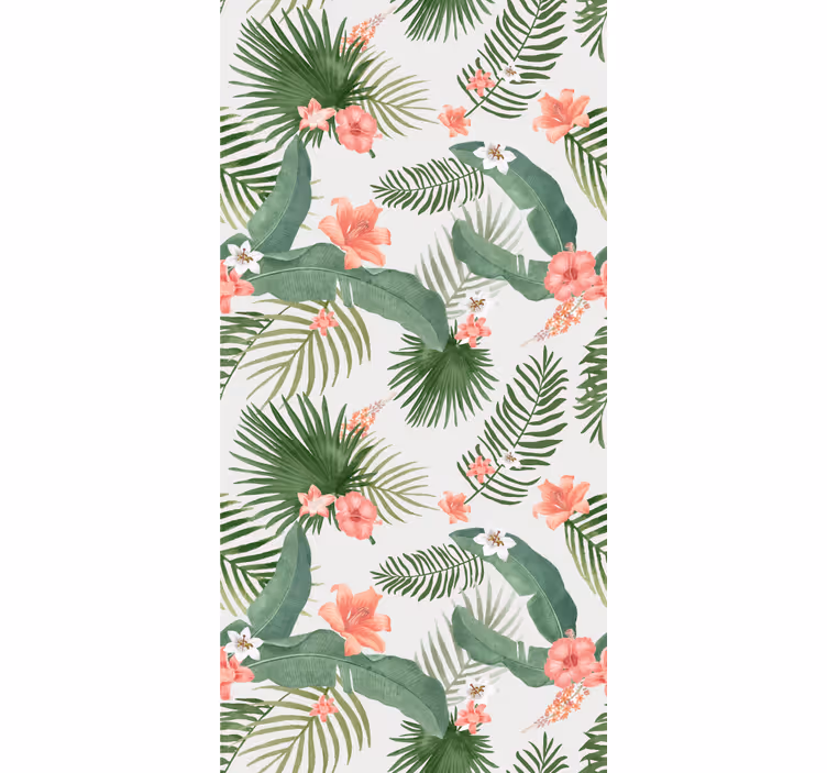 Tropisk grön design Rullgardin blommor och växter - Tenstickers