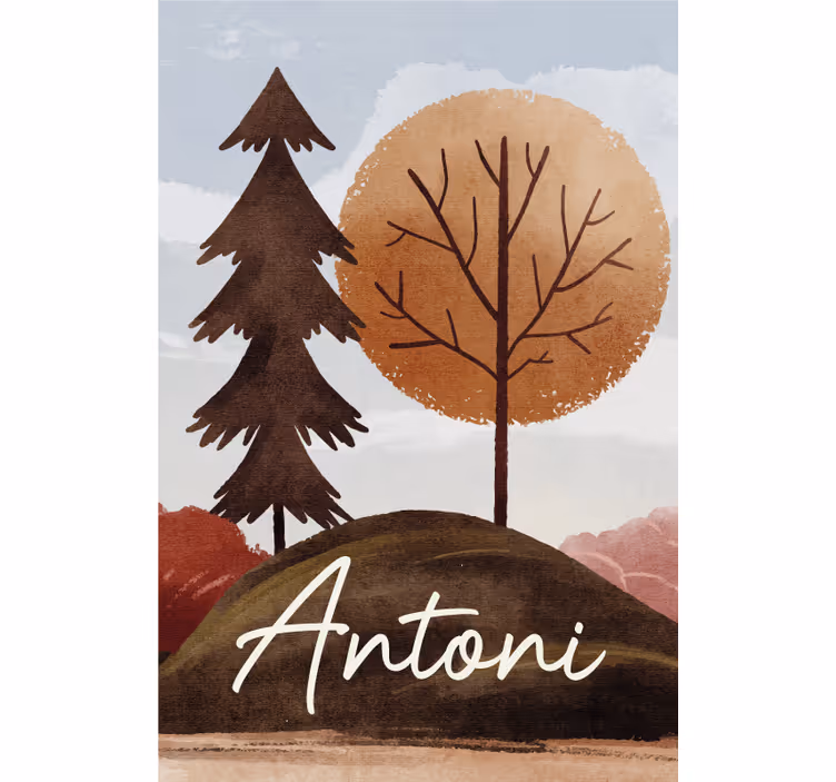 Nordisk skog med namn Rrullgardin barn - Tenstickers