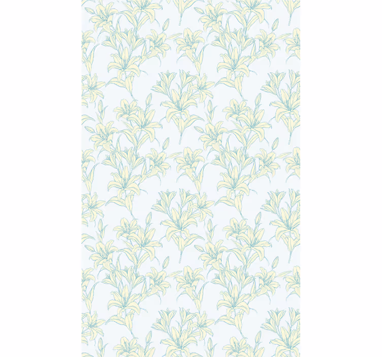 Subtila botaniska motiv Rullgardin blommor och växter - Tenstickers