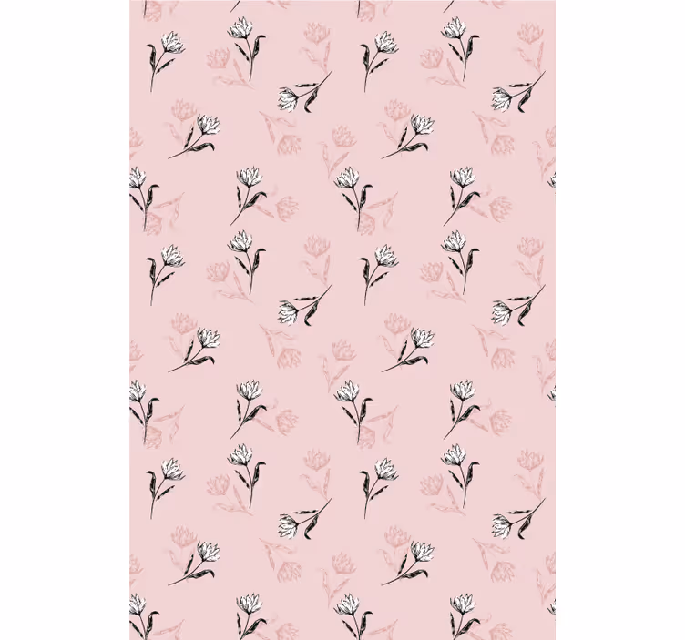Mjukt blommande motiv Rullgardin blommor och växter - Tenstickers