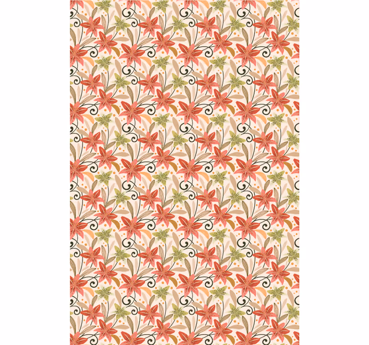 Levande blommönster Rullgardin blommig - Tenstickers