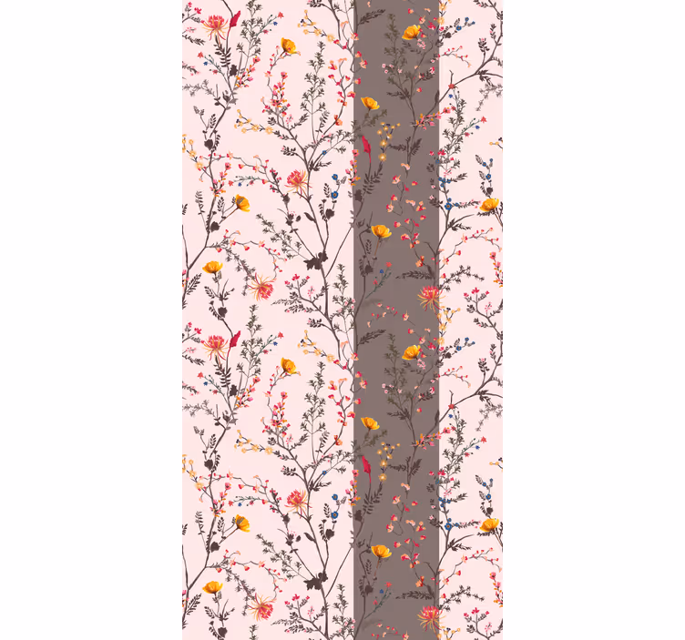 Elegant fågelmotiv Rullgardin blommor och växter - Tenstickers