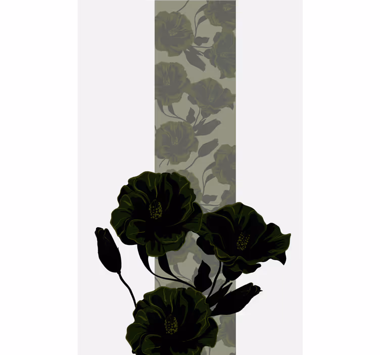Grön ros arrengment Rullgardin blommor och växter - Tenstickers