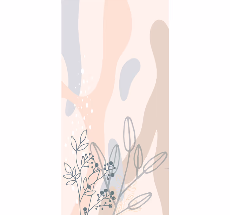 Elegant blommig siluett Rullgardin blommor och växter - Tenstickers