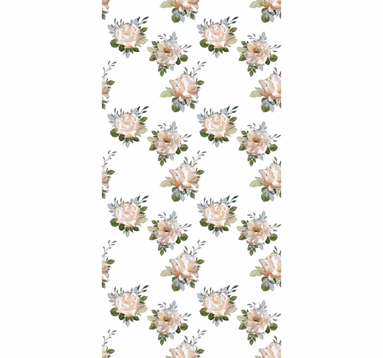 Delikat vitt arrangemang Rullgardin blommig - Tenstickers