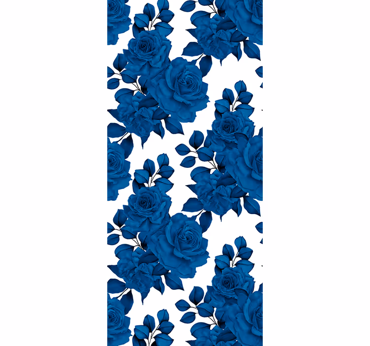 "ny nostalgi" blå blommor rullgardin - Tenstickers