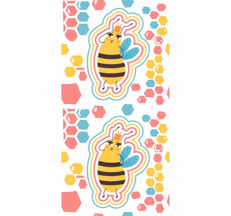 Queen bee illustration barns rullgardin - Tenstickers
