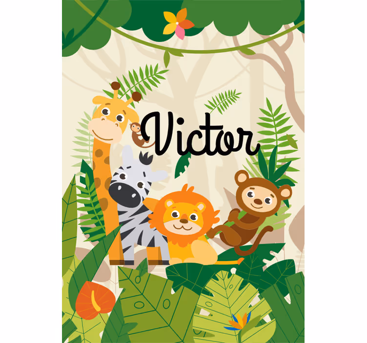 Jungle Djur Anpassade Rullgardin barn - Tenstickers