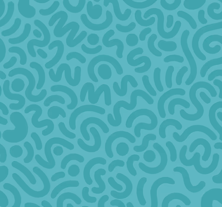 Abstrakta doodles Rullgardin turkos - Tenstickers