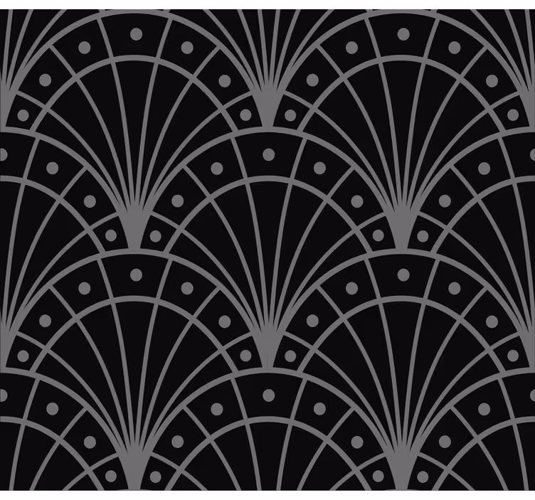 Elegant svart art déco Rullgardin vardagsrum - Tenstickers