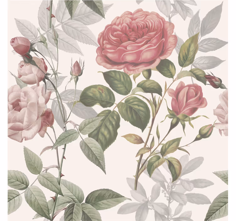Rosmönster Rullgardin blommig - Tenstickers