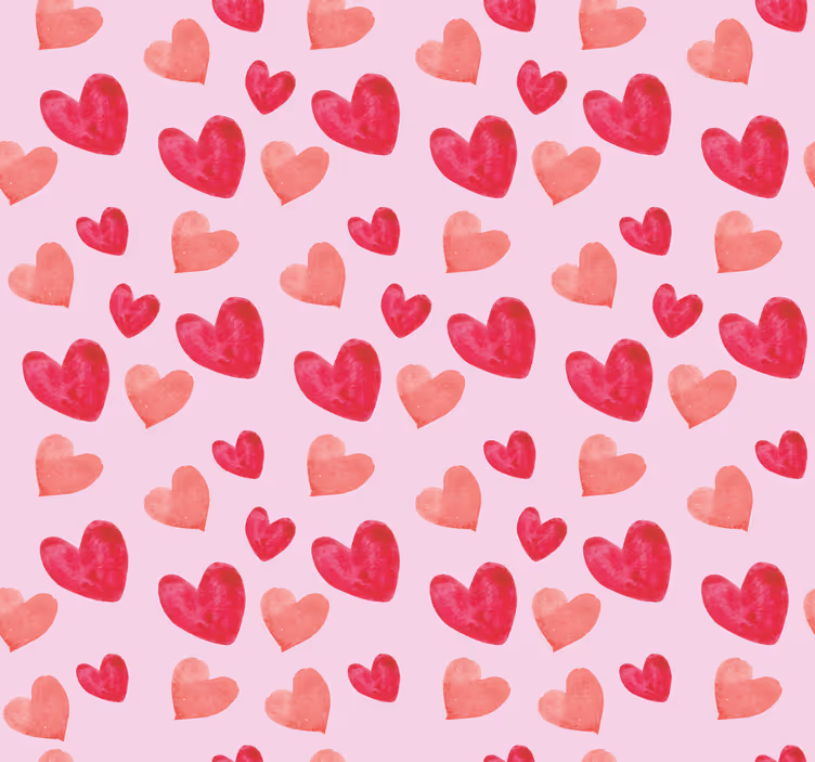 Hjärta rosa mönster Rullgardin romantisk - Tenstickers