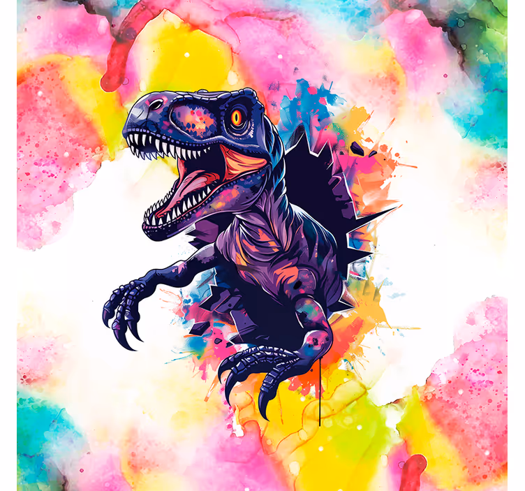Mättade färger velociraptor Rullgardin dinosaurie - Tenstickers