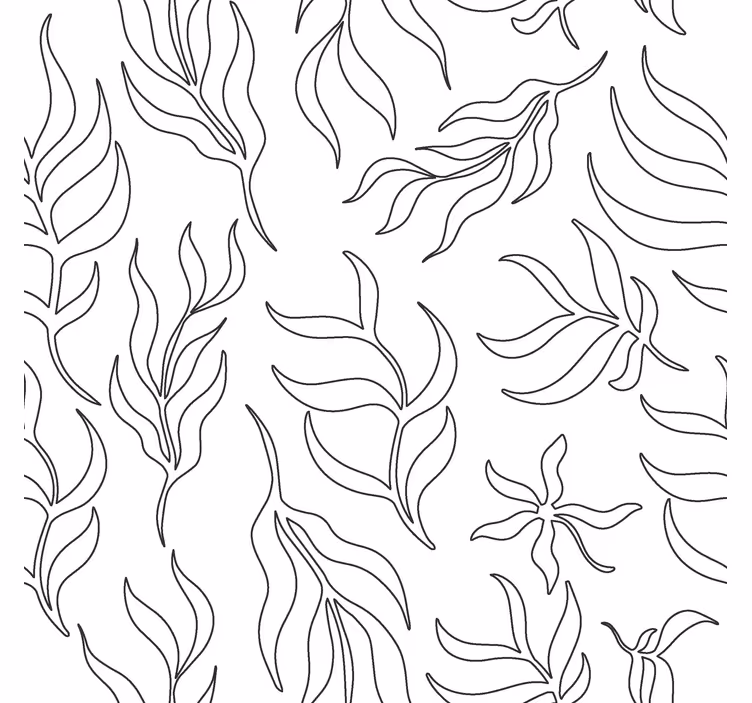 Siluett blommönster Rullgardin modern - Tenstickers