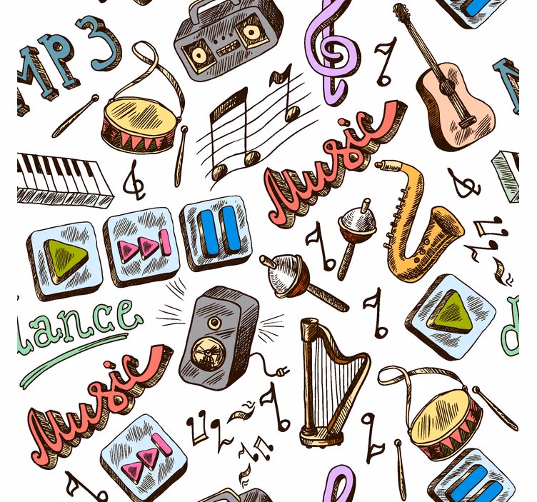 Musikmönster Rullgardin roligt - Tenstickers