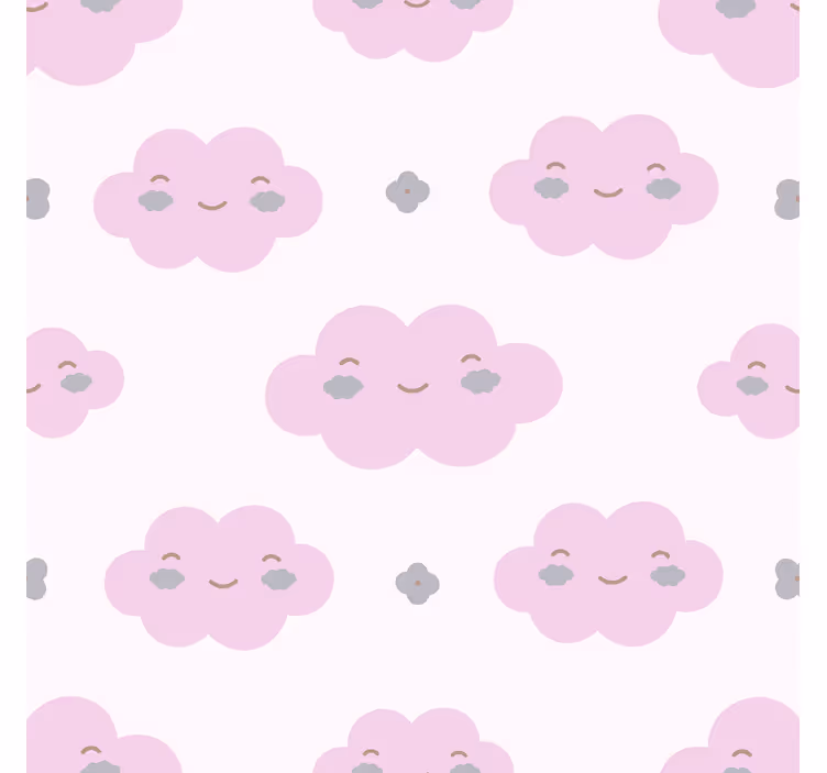 Rosa barnmönster Rullgardin moln - Tenstickers
