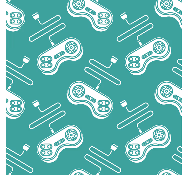 Retro vita kontroller mönster Rullgardin nörd - Tenstickers