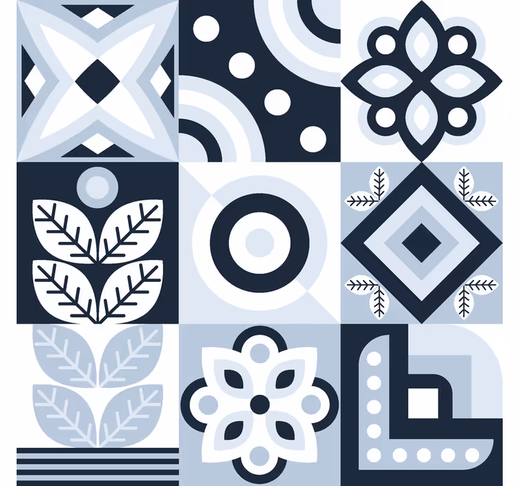 Kakel mönster Rullgardin skandinavisk - Tenstickers