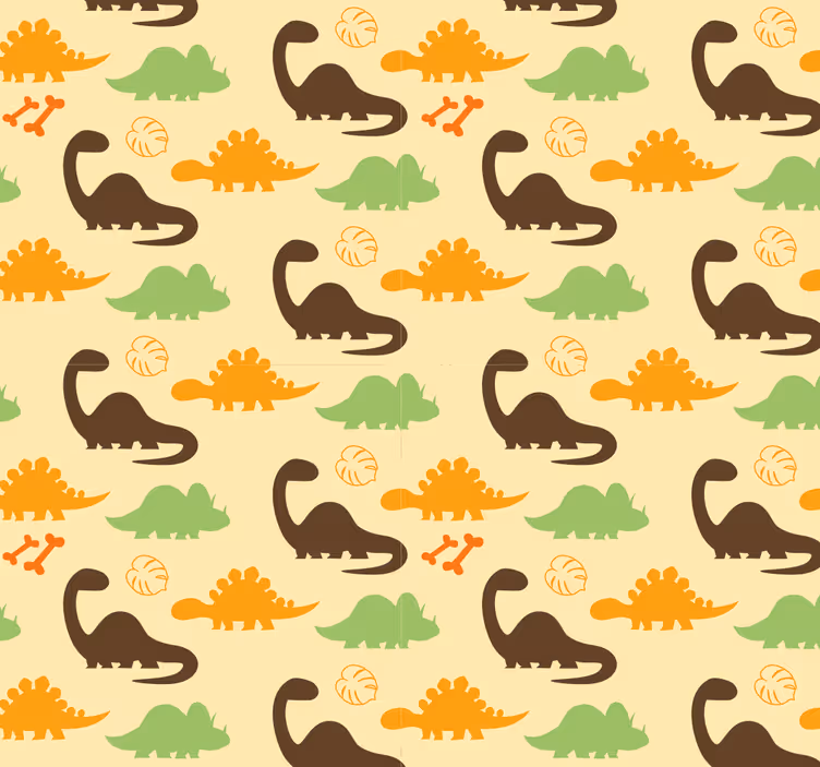 Beige bakgrund Rullgardin dinosaurie - Tenstickers