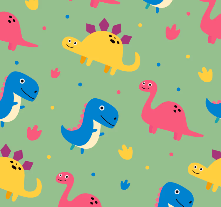 Färgglad stil Rullgardin dinosaurie - Tenstickers